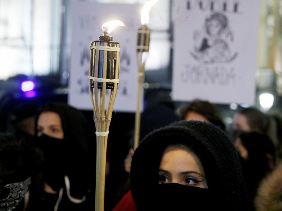 Manifestación en Madrid contra la violencia contra la mujer