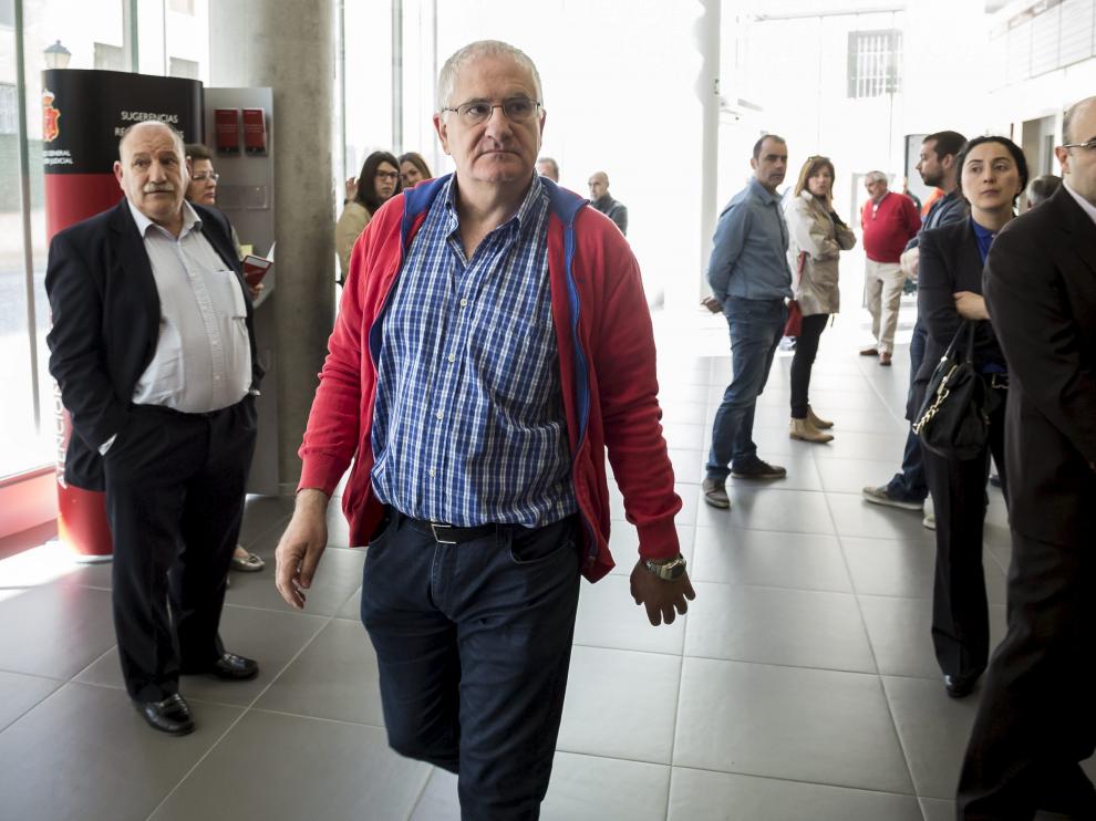 El exalcalde de Alhama de Aragón, Joaquín Antón, cuando fue juzgado en mayo de 2016 en la Ciudad de la Justicia.