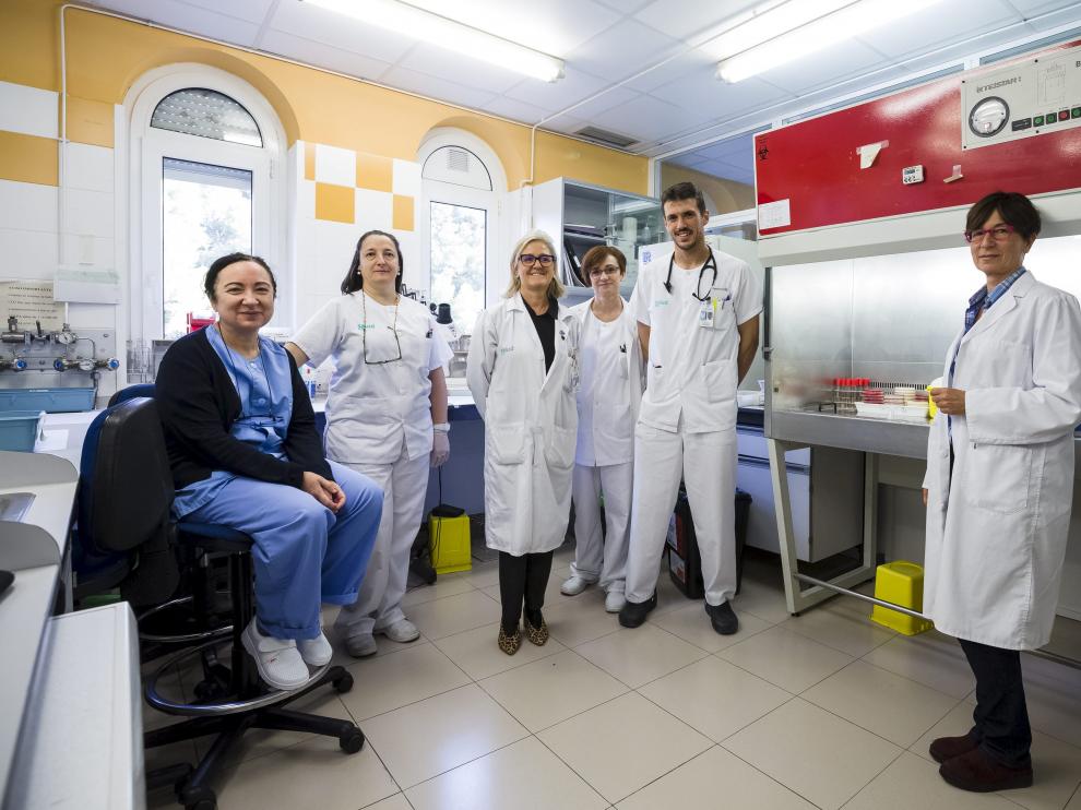 Parte del equipo del hospital Royo Villanova de Zaragoza que lucha contra la sepsis.