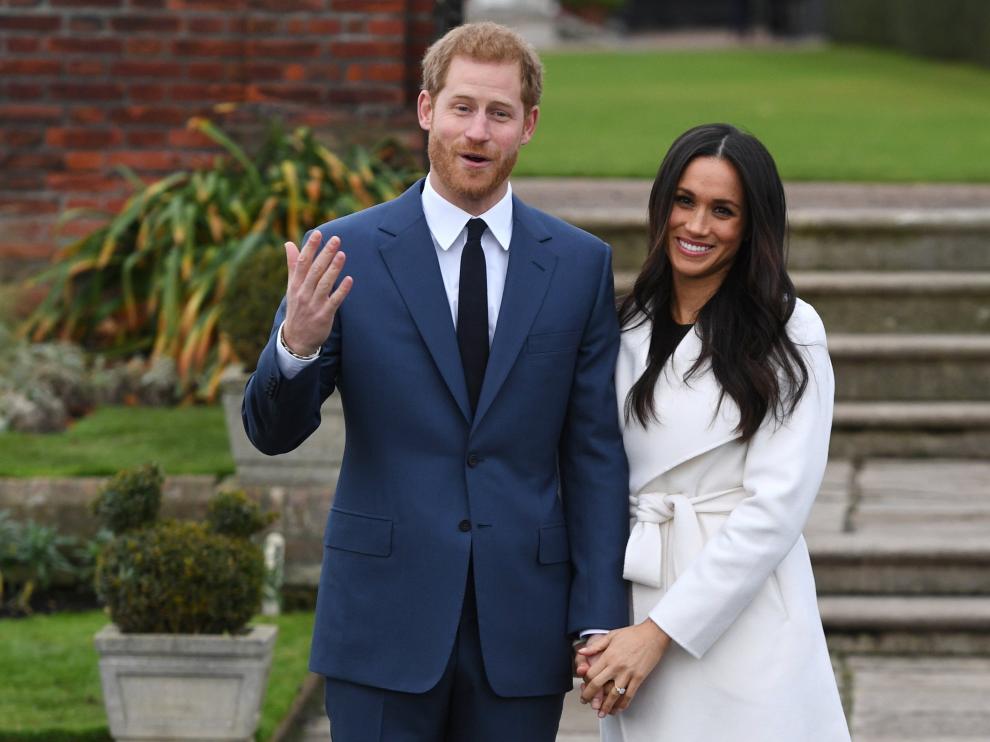 El príncipe Enrique y Megan Markle, este lunes.