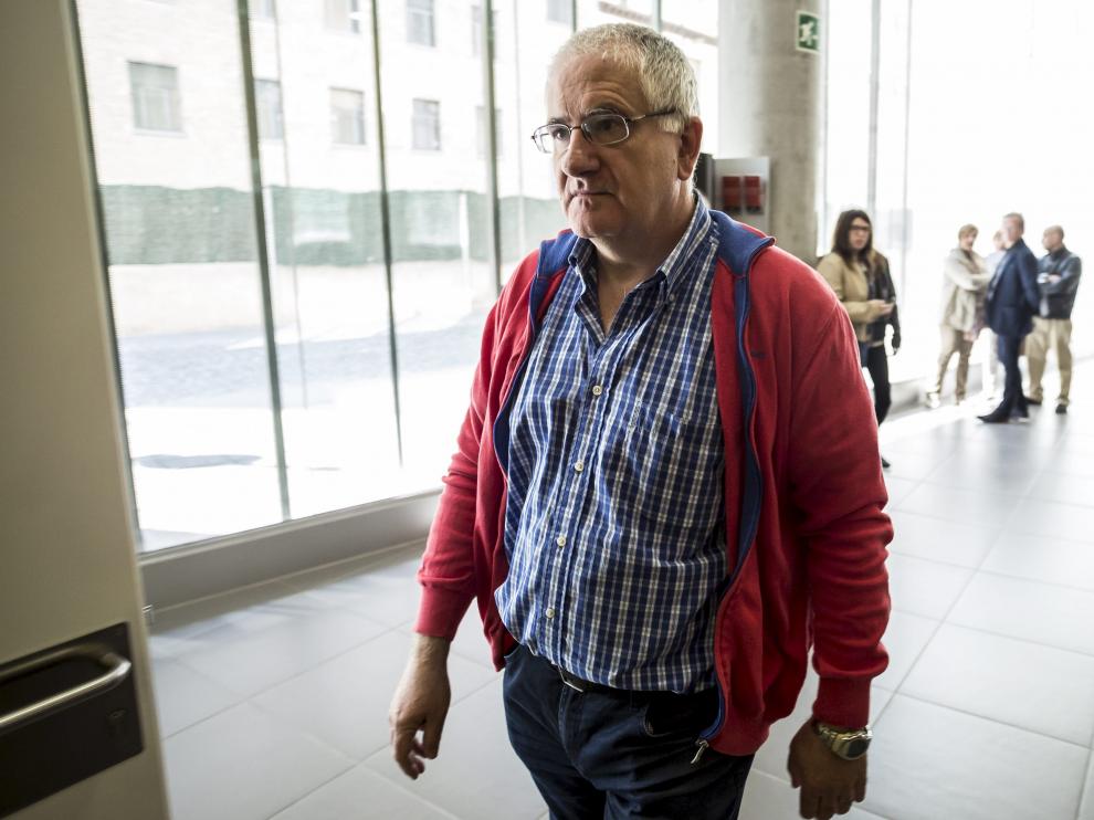 El exalcalde de Alhama de Aragón, Joaquín Antón, cuando fue juzgado en mayo de 2016 en la Audiencia Provincial de Zaragoza.