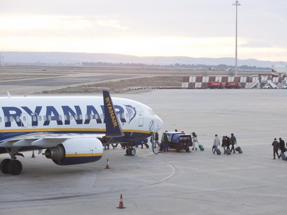 Pasajeros de Ryanair en Zaragoza
