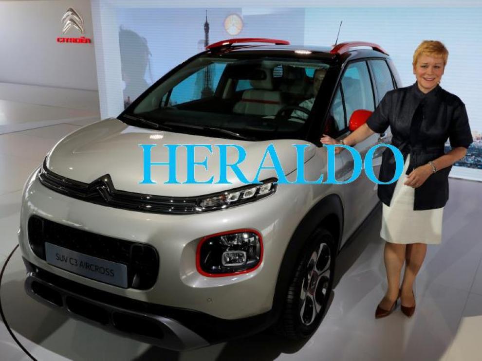 Linda Jackson, presidenta de Citröen, durante la presentación de C3 Aircross en París