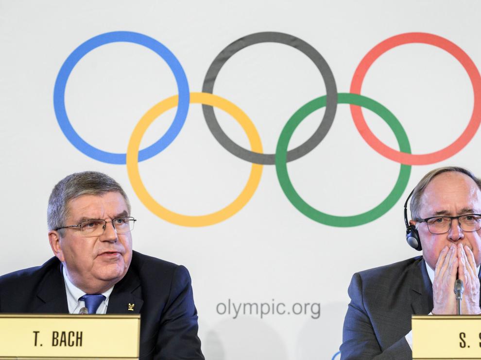 Thomas Bach y Samuel Schmid