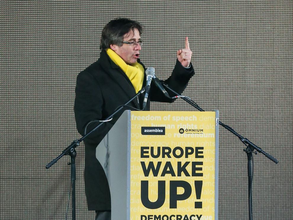 Puigdemont, al cierre de la manifestación: "Cataluña es la mejor cara de Europa"