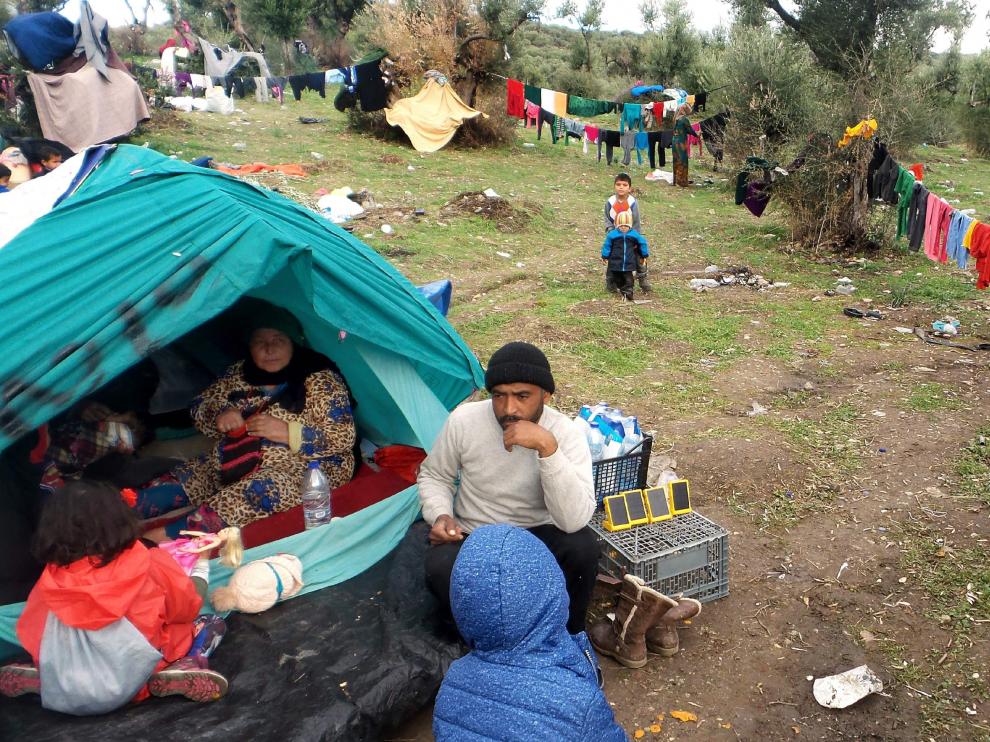 El campo de Moria fue diseñado para acoger a 2.300 refugiados.