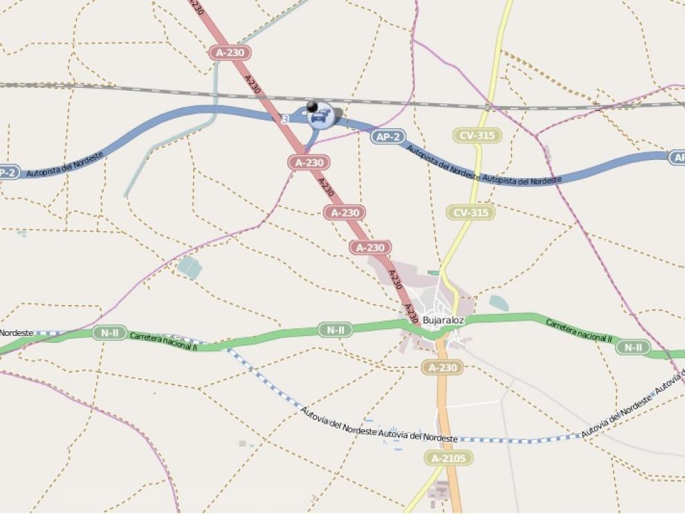 Accidente con circulación interrumpida en la AP-2.