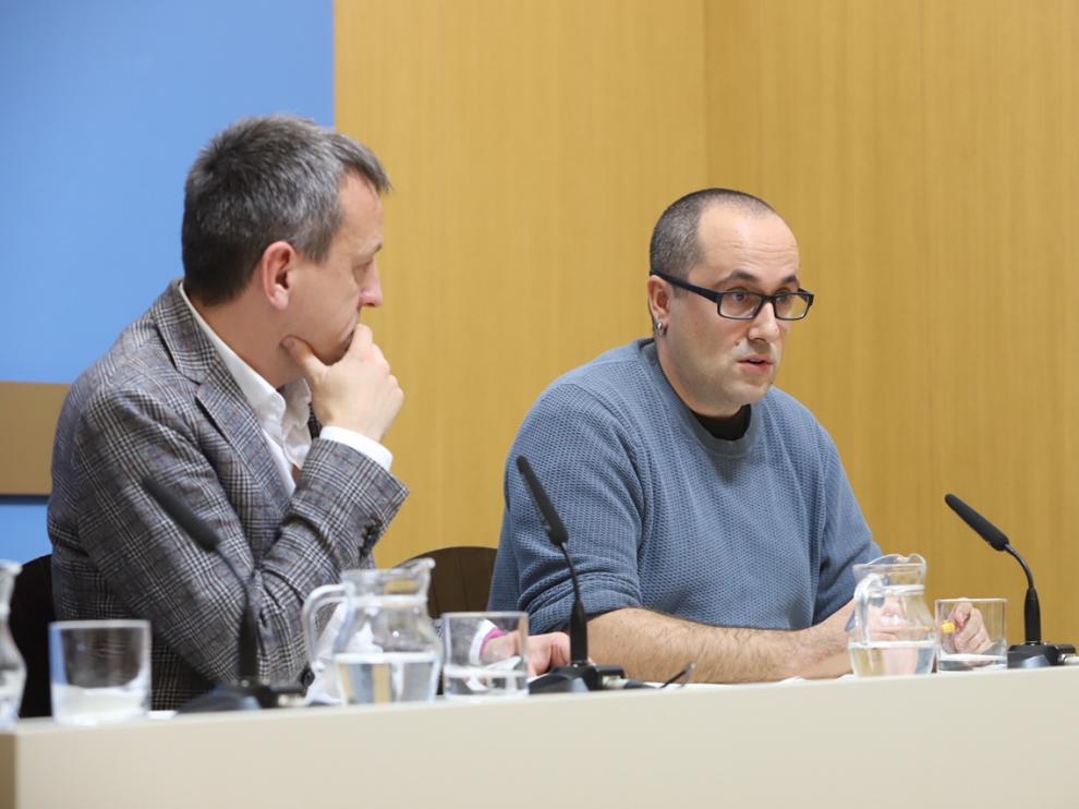 Fernando Rivarés y Alberto Cubero, este miércoles, durante la comparecencia ante la prensa.