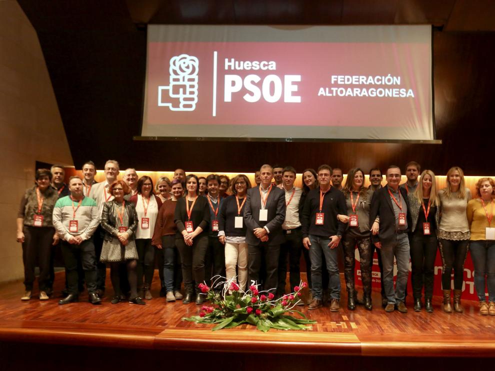 La nueva Ejecutiva Provincial del PSOE del Alto Aragón tras el congreso