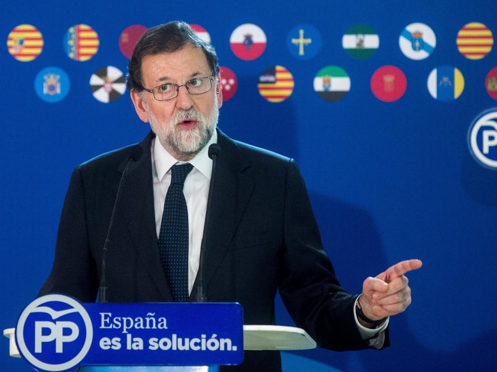 Mariano Rajoy interviniendo en un acto en Barcelona
