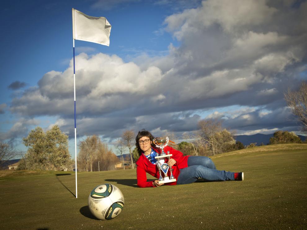 Thania Requena, en el campo de Augusta Golf Calatayud.