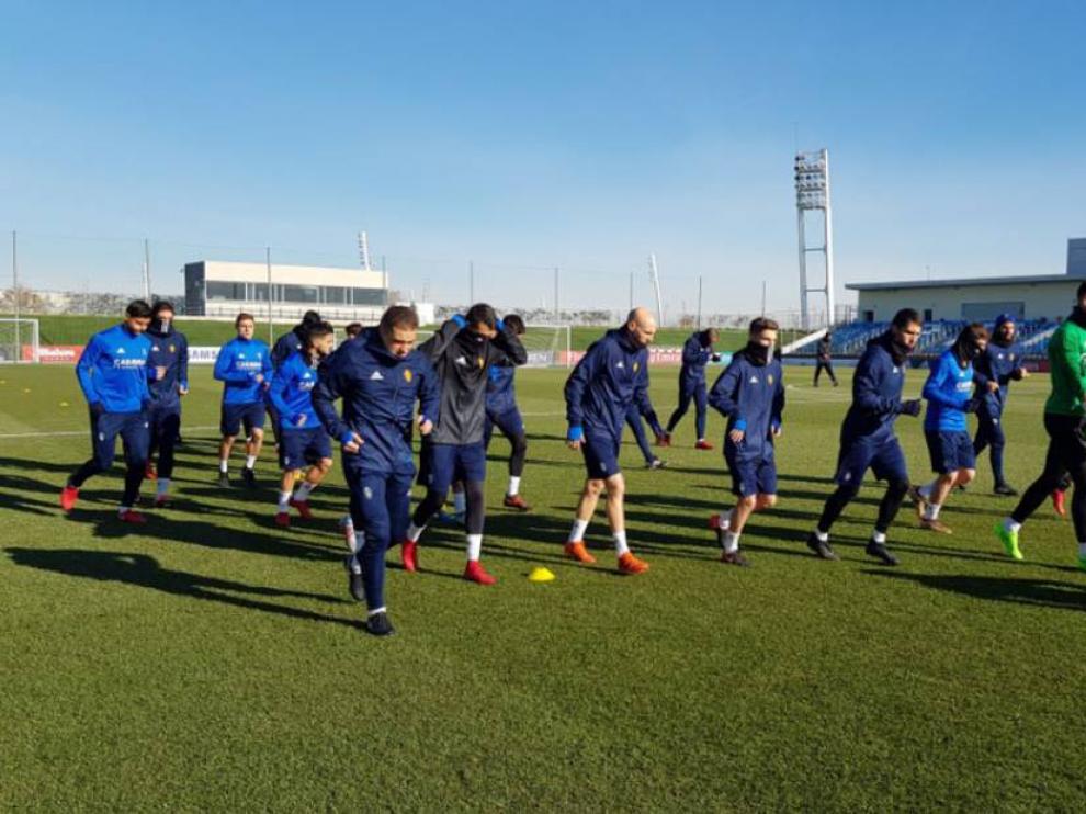 El Real Zaragoza se ejercitó el lunes en la ciudad deportiva madridista.