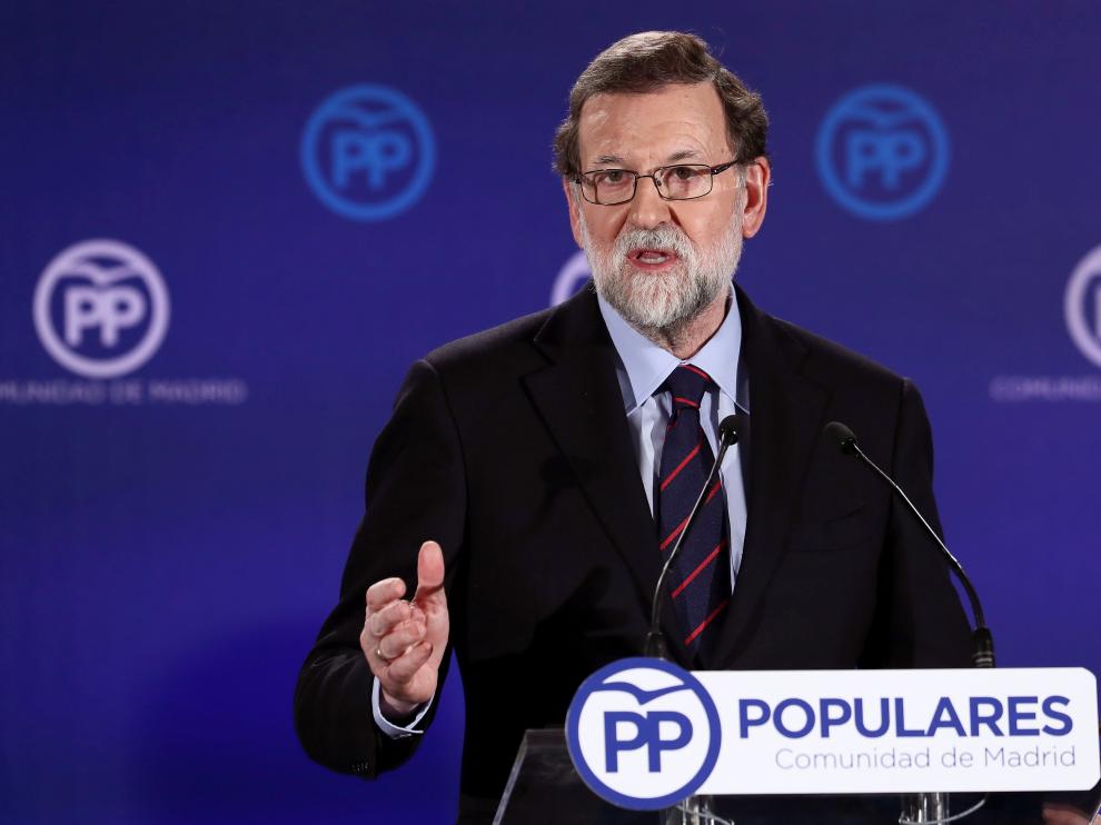 Mariano Rajoy en un acto celebrado la noche antes de las elecciones catalanas.