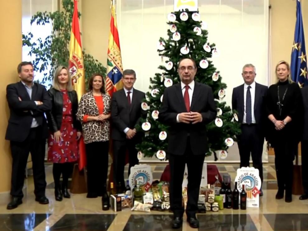 Captura de pantalla de la felicitación navideña del Gobierno de Aragón.