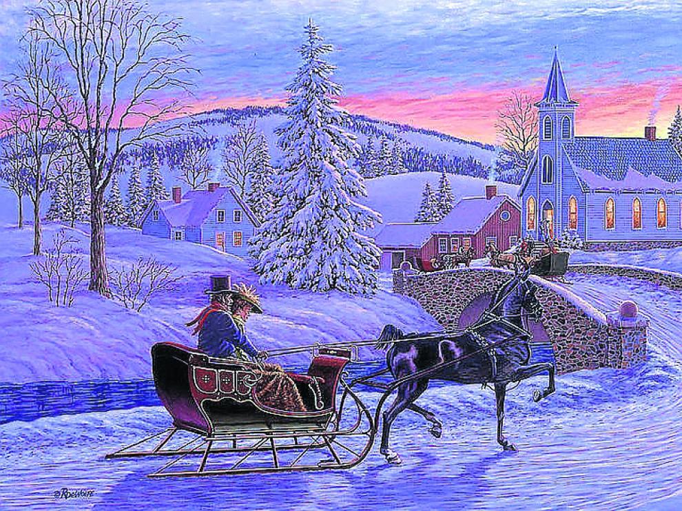 Una felicitación navideña con el paisaje idealizado por Dickens en su novela de 1843
