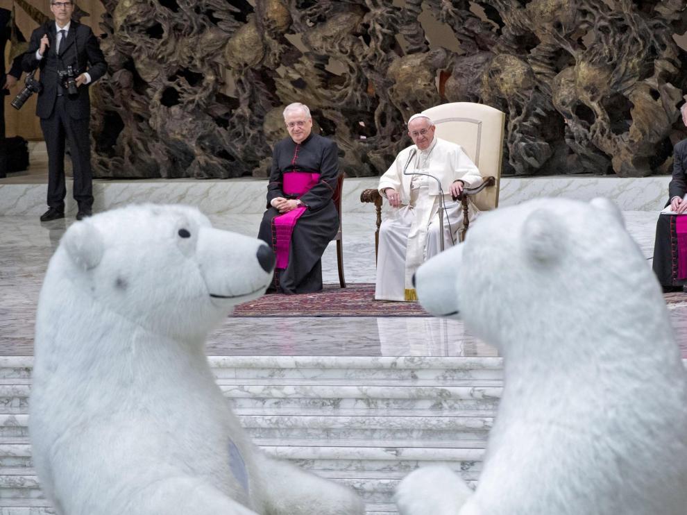 El Papa este miércoles en el Vaticano, donde ha habido una actuación