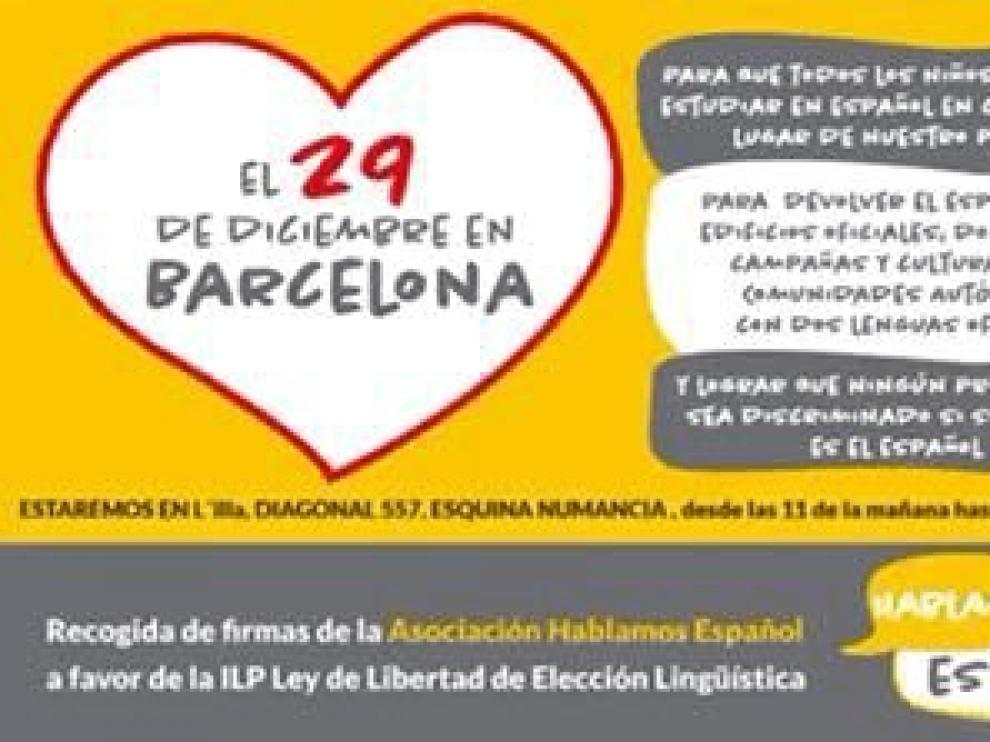 Cartel que anuncia la recogida de firmas