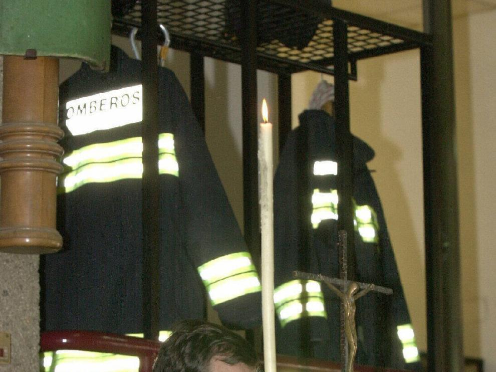 Gracia, en una misa del patrón de Bomberos.