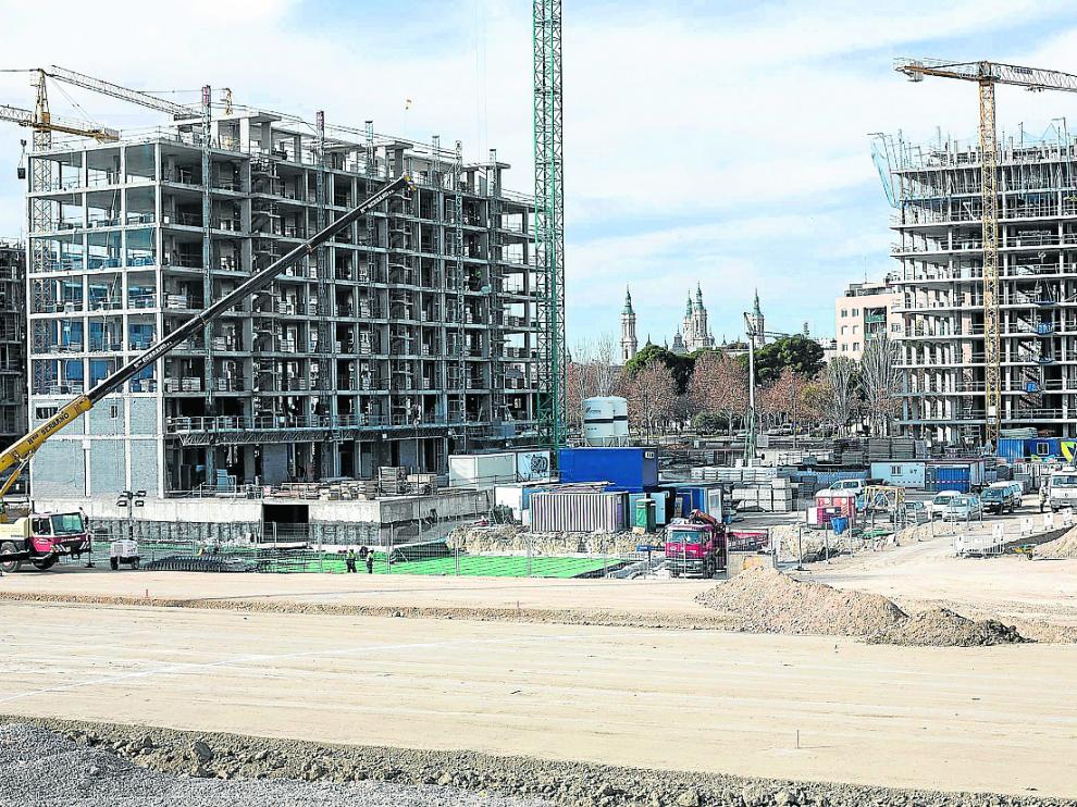 Estado de las obras de la extensión del barrio de Jesús, junto a Marqués de la Cadena.
