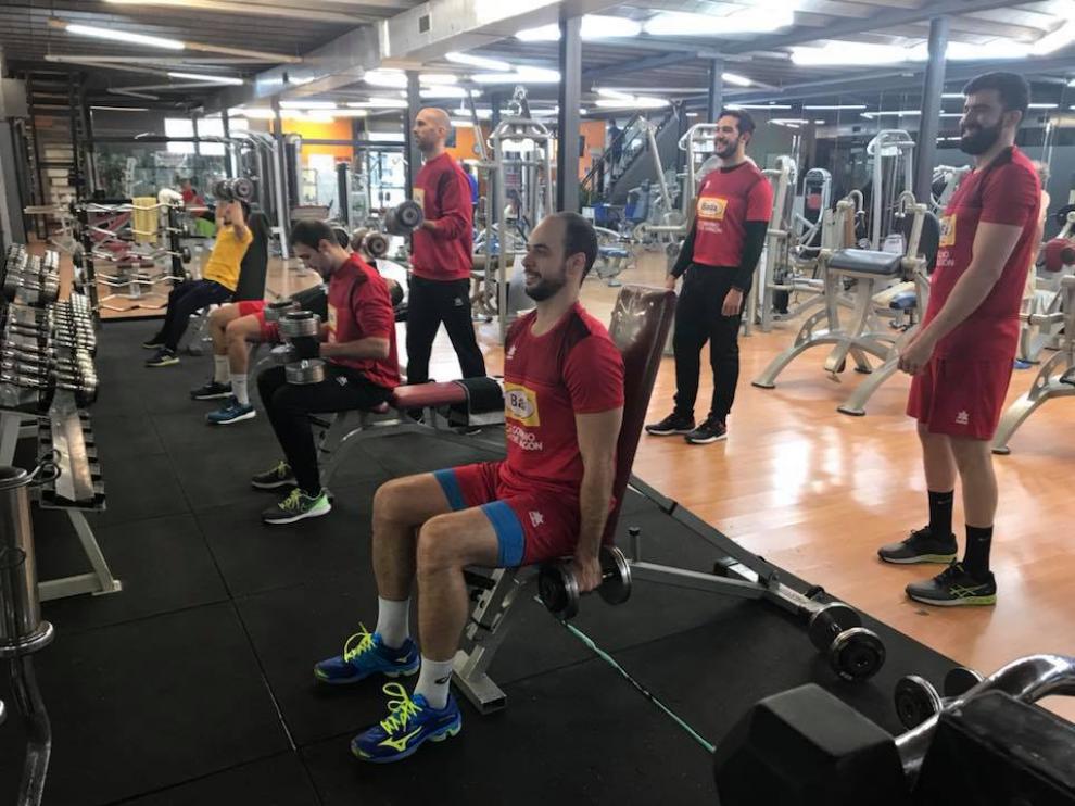 El brasileño Teixeira este lunes en el gimnasio.