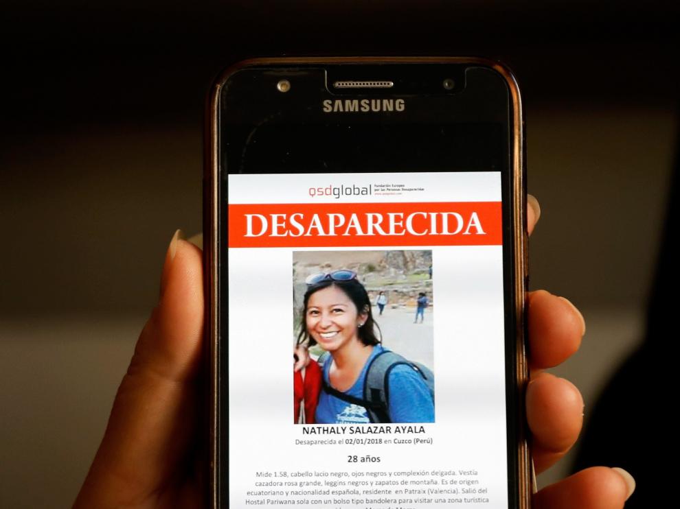 Imagen de Nathaly Salazar, la joven desaparecida en Perú
