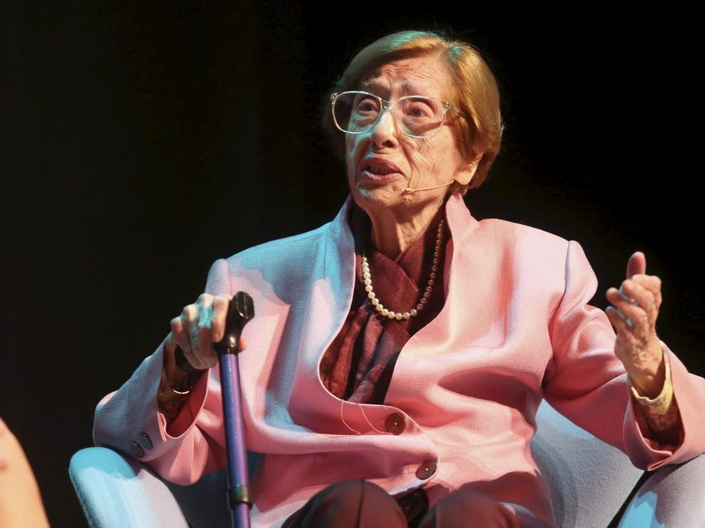 Maruja Callaved en una de sus últimas apariciones públicas, en 2017.