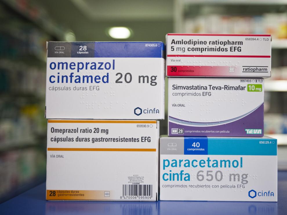 Medicamentos genéricos más vendidos: omeprazol, amlodipino, simvastatina y paracetamol.
