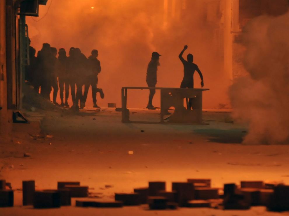 Disturbios en las calles de Túnez.
