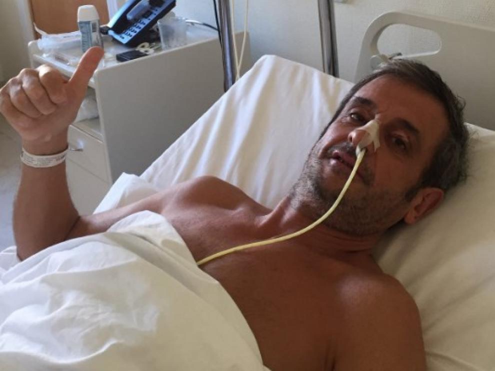 Luis Moya en el hospital.