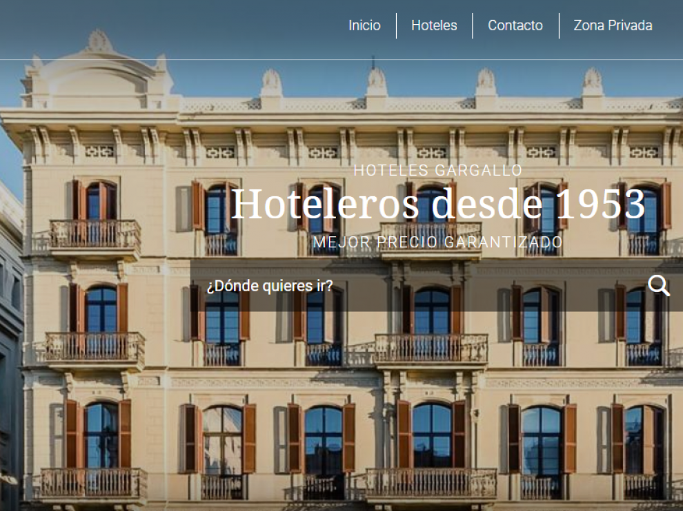 Imagen de uno de los hoteles de la web del Grupo Gargallo