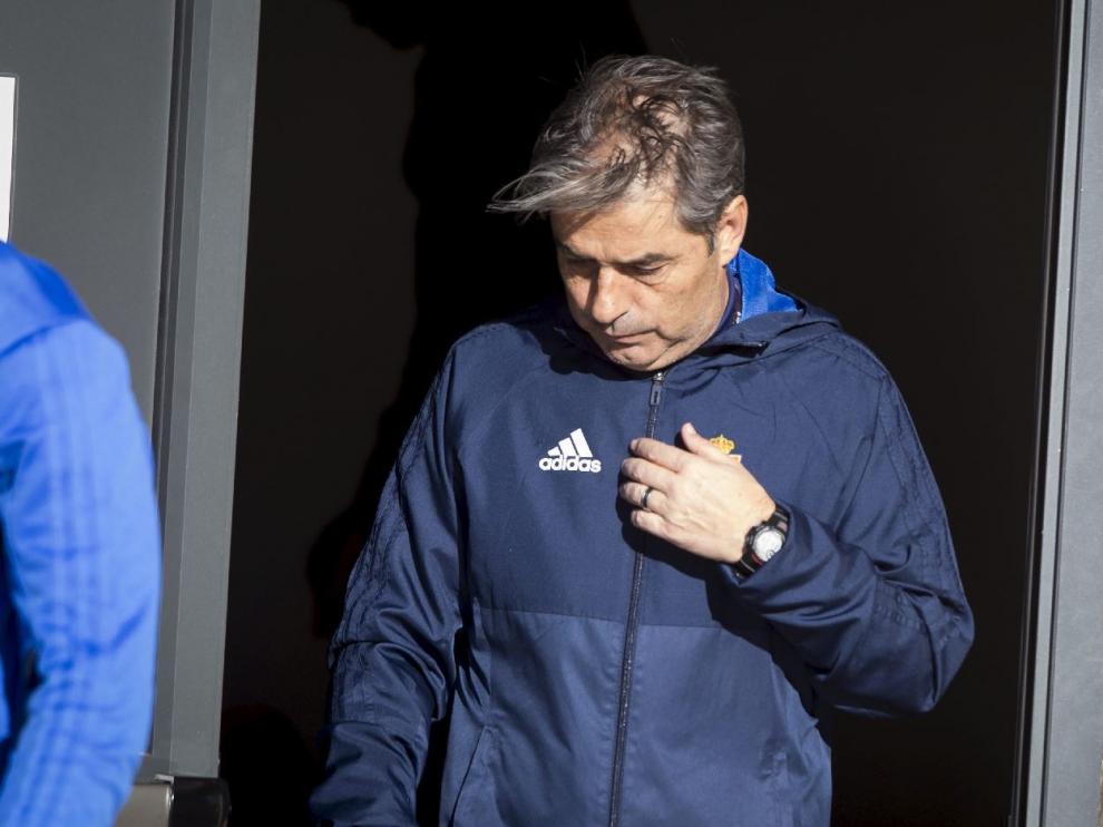 Natxo González, a la salida de la sesión de vídeo con el equipo.