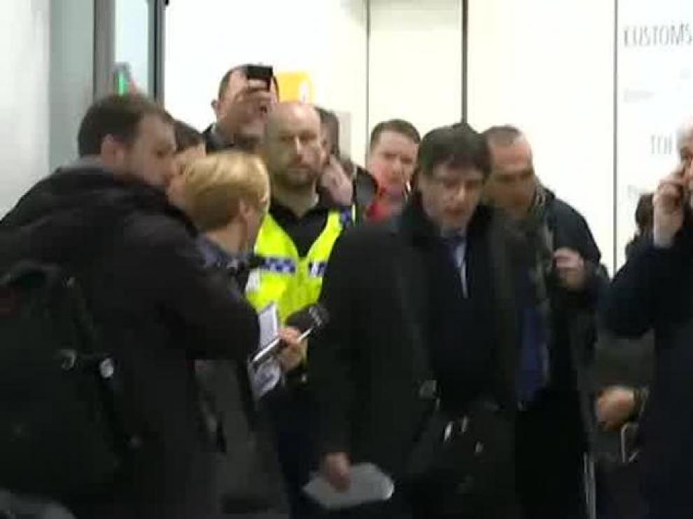 Puigdemont a su llegada a Dinamarca