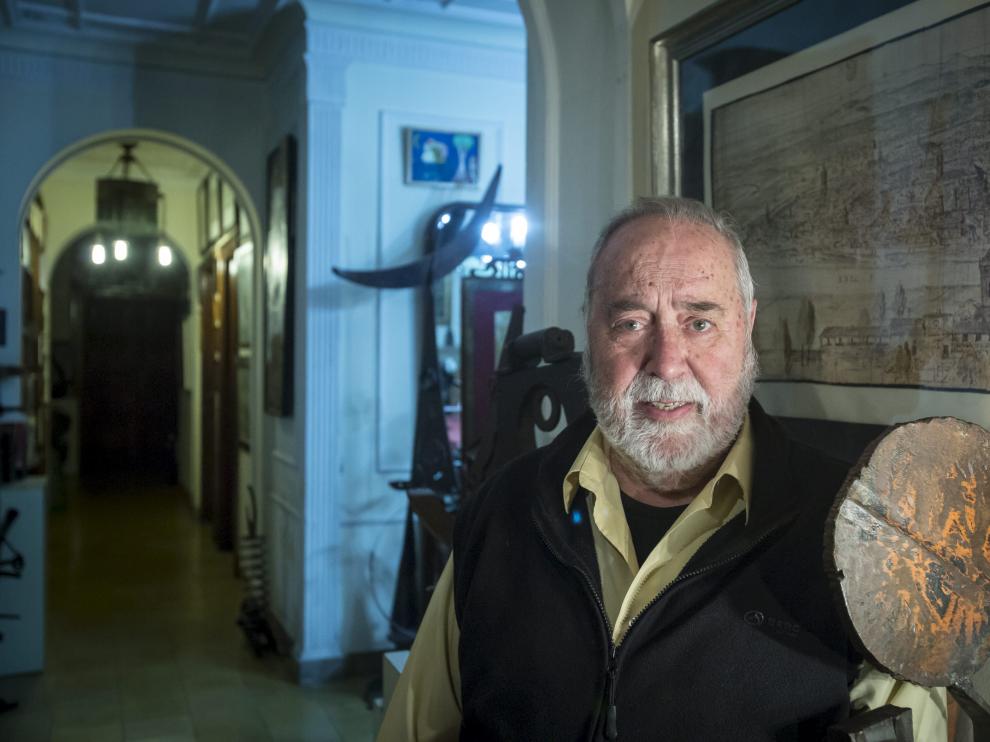 Emilio Gastón, en su casa, en 2015.