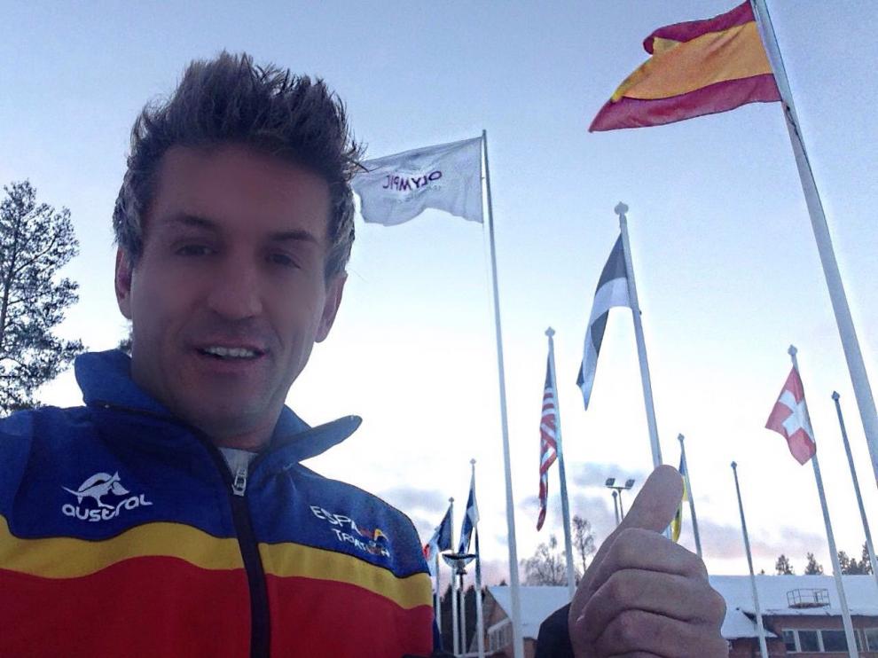 El triatleta aragonés Rafa Solís, en una prueba con la selección española.