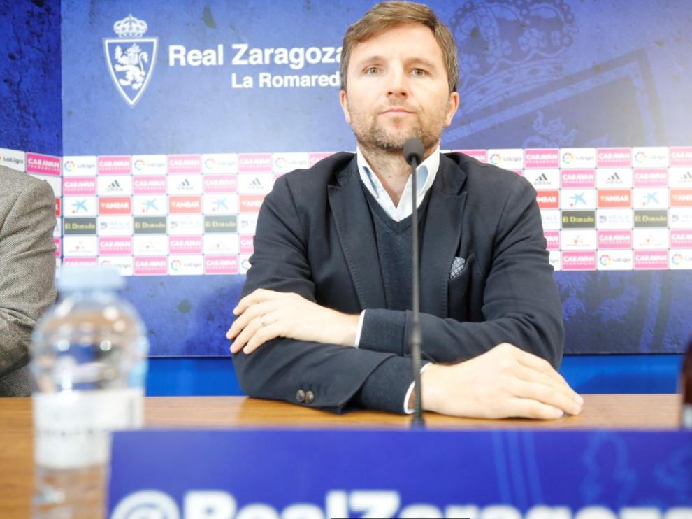 Lalo Arantegui, a primera hora de la tarde de este martes en rueda de prensa.