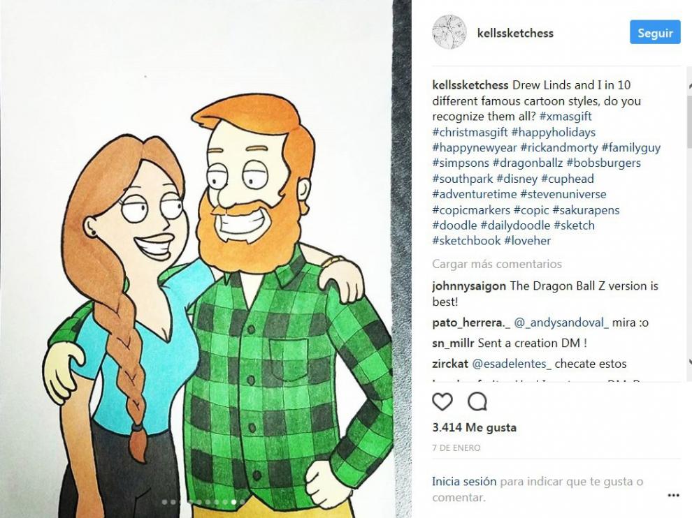 O'Hickey ha colgado en Instagram los diez retratos que le ha regalado a su novia.