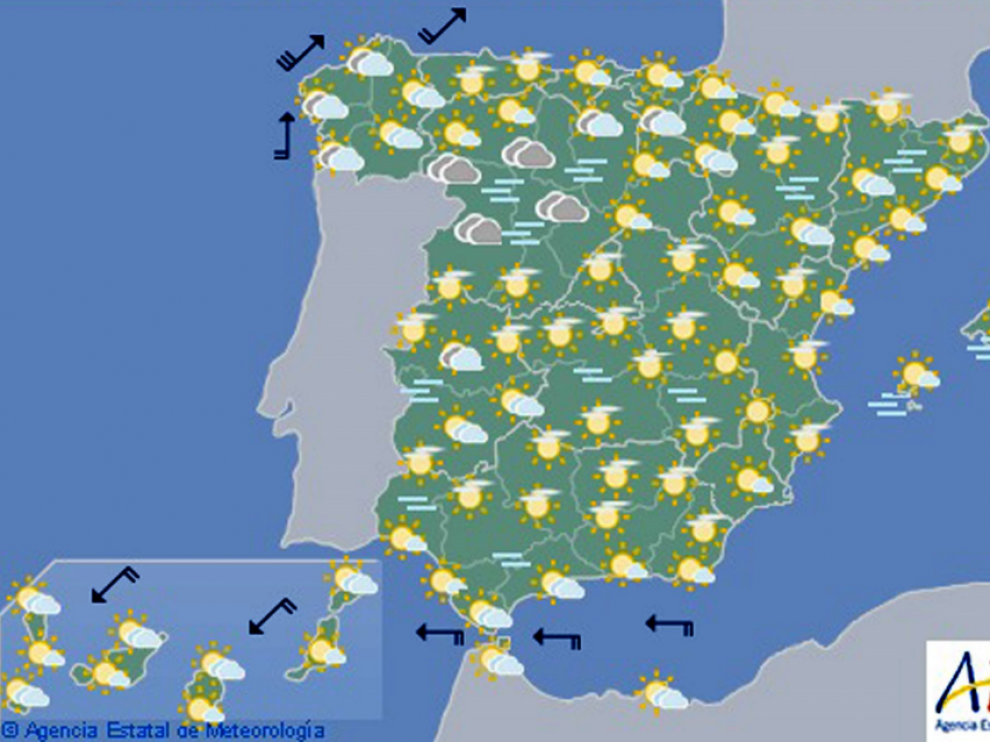Previsión meteorológica para este miércoles 23 de enero.