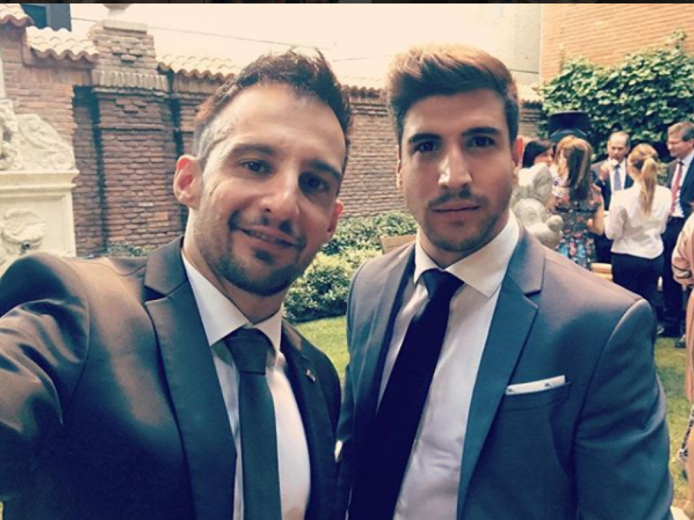 El cineasta junto a su marido, David Blanco