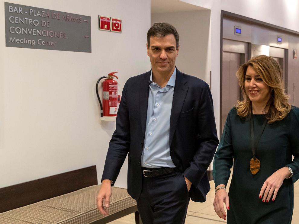 Pedro Sánchez y Susana Díaz, este martes en Sevilla