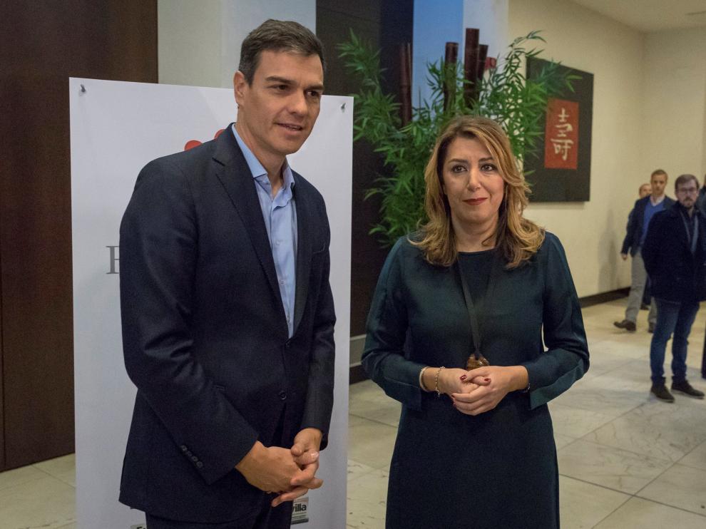 Susana Díaz y Pedro Sánchez se han encontrado por primera vez este martes tras las primarias que los enfrentaron