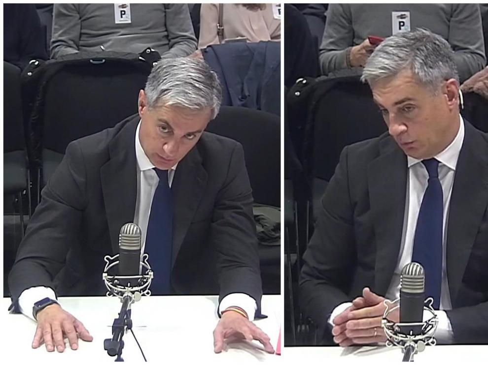 Varias imágenes de Ricardo Costa durante su declaración ante el juez de la Audiencia Nacional Vázquez Honrubia.