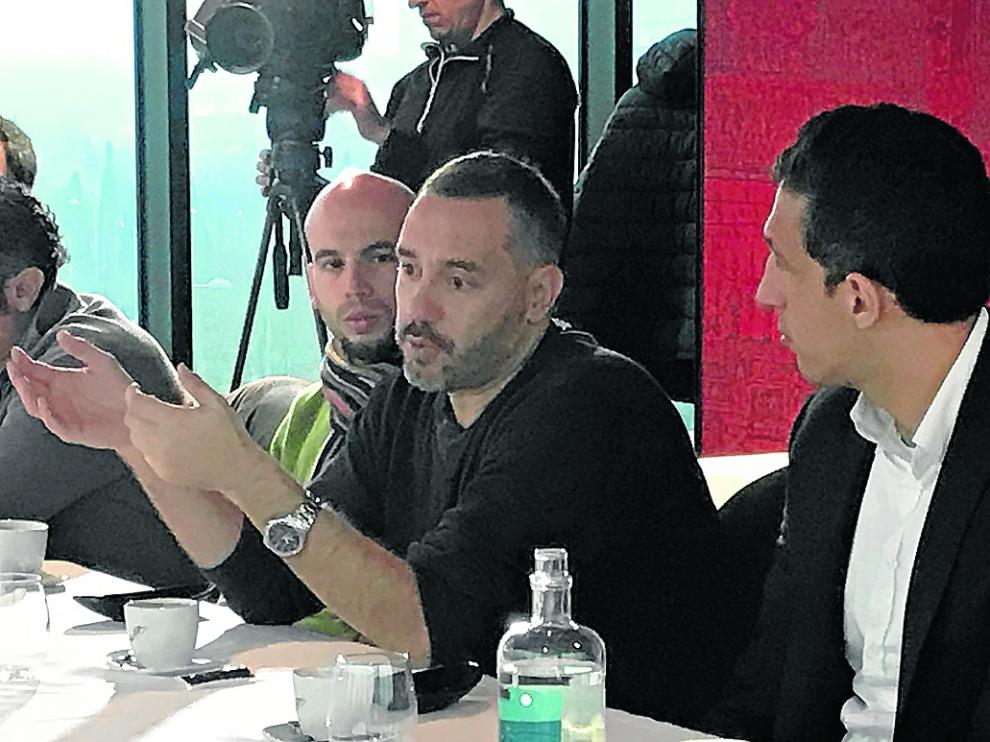 Jota Cuspinera y Salva Guardia, este miércoles en el restaurante Aura.