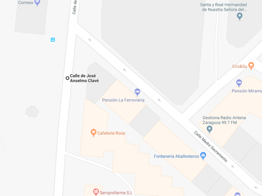 Calle de José Anselmo Clavé con la calle Madre Sacramento, lugar de uno de los accidentes