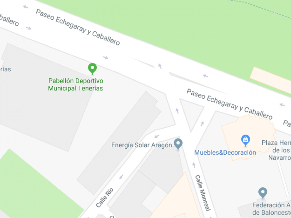 Paseo Echegaray con la calle Monreal, lugar del accidente