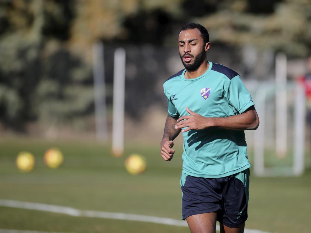 Akapo durante el entrenamiento de este miércoles.