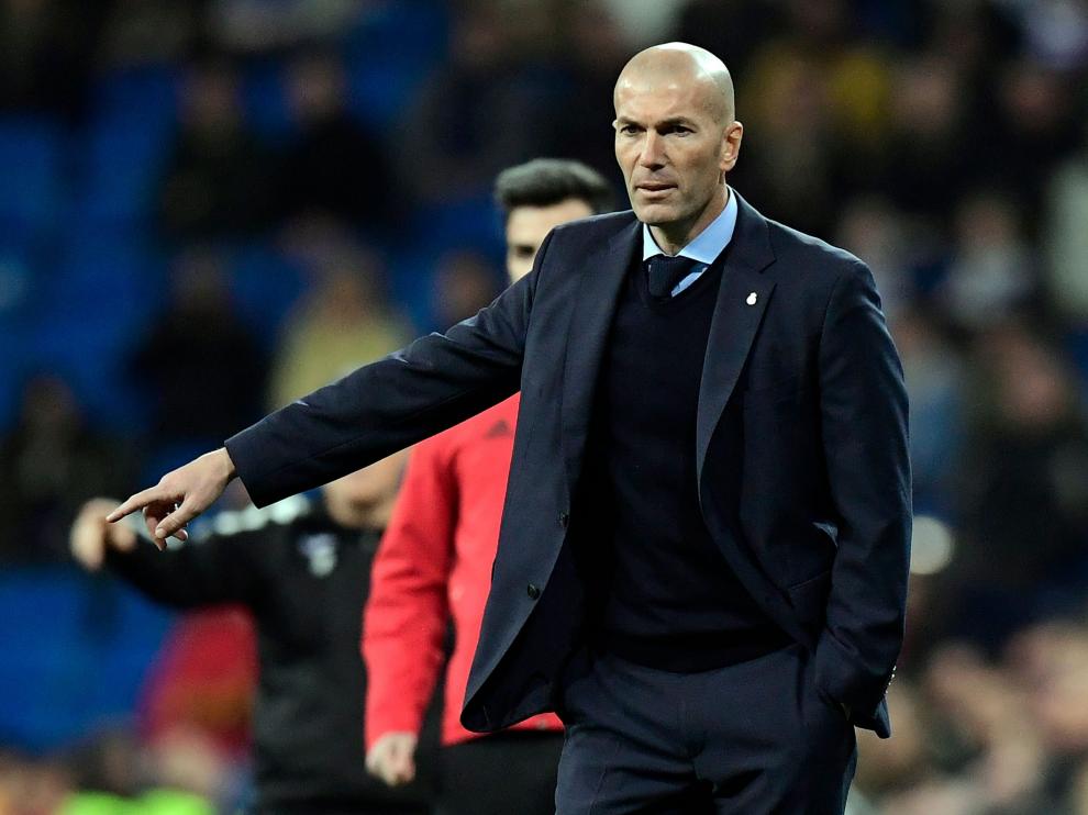 Zinedine Zidane durante el partido contra el Leganés