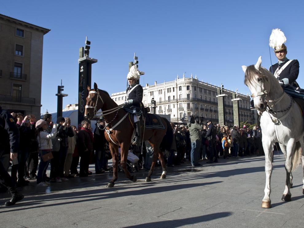 La unidad de Caballería participa tradicionalmente en los actos de San Valero