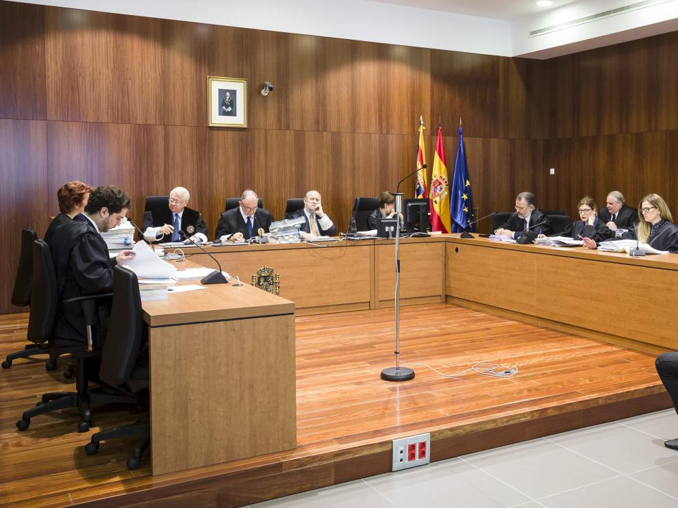 Un momento de la vista oral celebrado este viernes en la Audiencia de Zaragoza.
