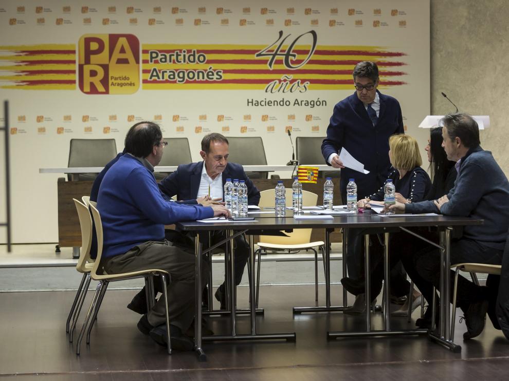 Reunión de la comisión permanente del Partido Aragonés.