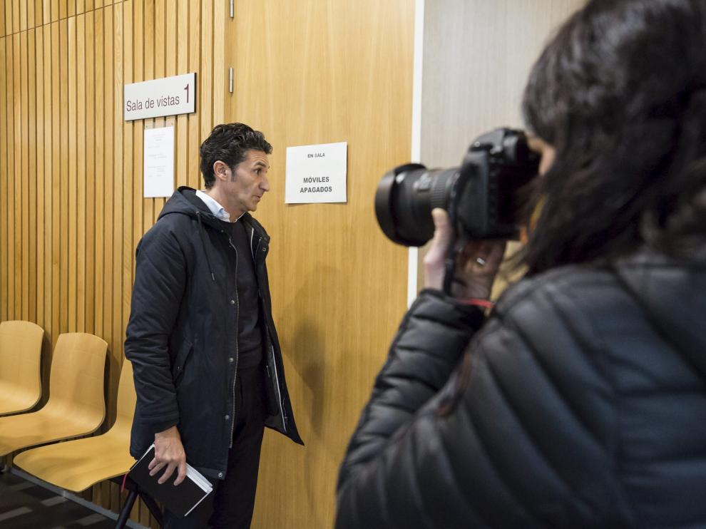 El acusado, José Ángel Niubo, el pasado 10 de enero, cuando se celebró el juicio en la Audiencia de Zaragoza.